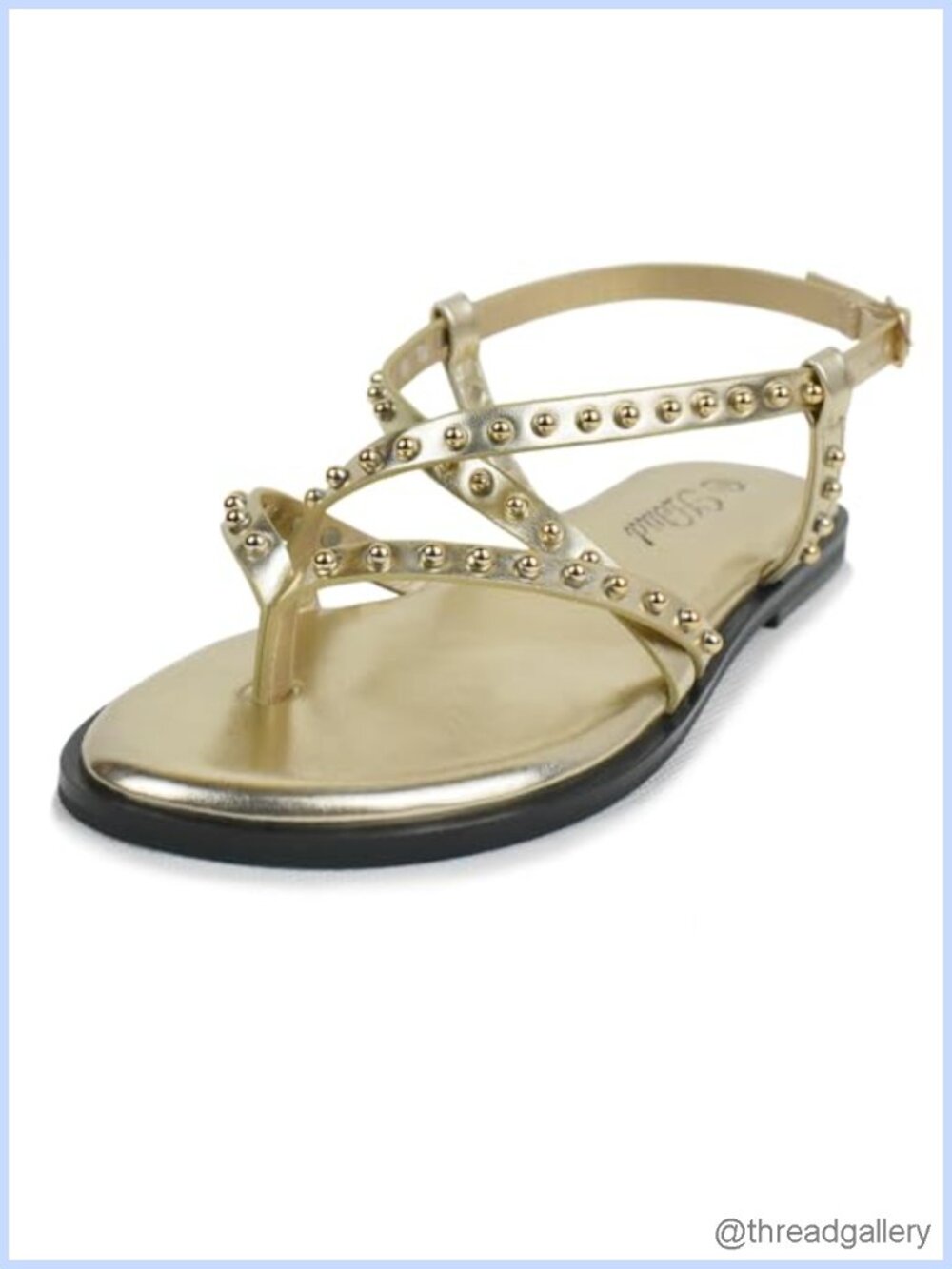Rhinestone Gladiator Flat Sandals Strappy Square Toe Casual